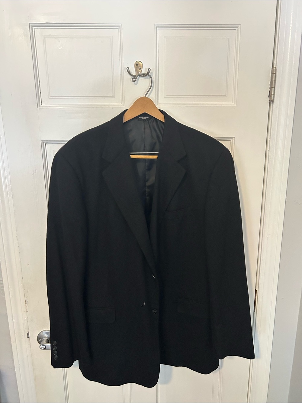 100% Cashmere Black Coat Lord And Taylor Grant Thomas 44L